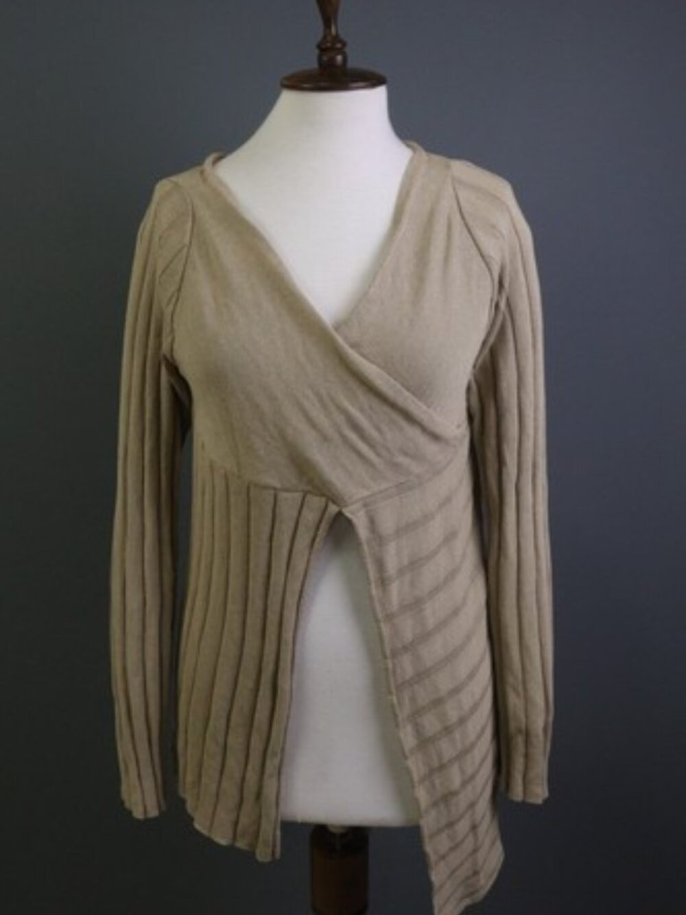 Sarah Pacini Beige Asymmetrical Sweater